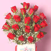 Bunch of 20 Red Roses with Zoomed View